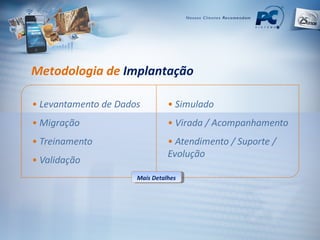 Mais Detalhes Metodologia de  Implantação 