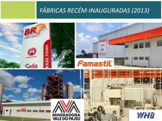 FÁBRICAS RECÉM-INAUGURADAS (2013)

 