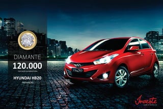 DIAMANTE
120.000PONTUAÇÃO DA MENOR PERNA
PREMIAÇÃO
HYUNDAI HB20
 