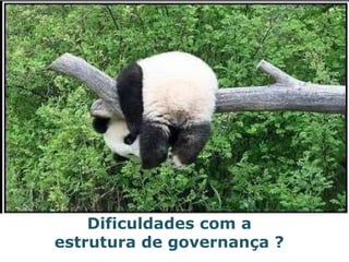 “Liderança em idéias, métodos e resultados em BPM no Brasil”
Dificuldades com a
estrutura de governança ?
 