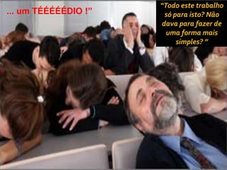 Copyright © ELO Group 2013 - Confidencial
... um TÉÉÉÉÉDIO !”
“Todo este trabalho
só para isto? Não
dava para fazer de
uma forma mais
simples? ”
 