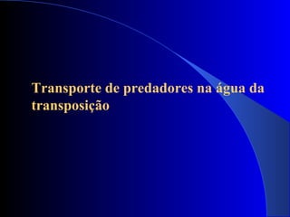Transporte de predadores na água da
transposição
 