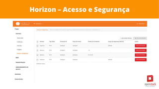 Horizon – Acesso e Segurança
 