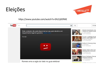 Eleições	
  
	
  hXps://www.youtube.com/watch?v=DlLCijXDfME	
  
 