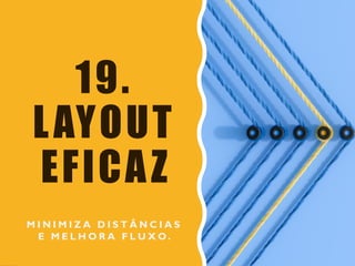 19.
LAYOUT
EFICAZ
M I N I M I Z A D I S T Â N C I A S
E M E L H O R A F L U X O.
 