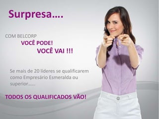 93Modelo MultinivelGanhosEmpresárioVenda Pessoal1º nível2º nívelGrupoBônusPromoção30%7%5%2%R$500.00Exemploporliderar(Empresário)RequisitosVenda PessoalVenda GrupoBraçosativosR$2504.000 Pts4 consultores