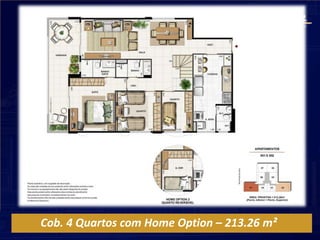 Cob. 4 Quartos com Home Option – 213.26 m²
 