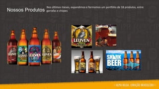 Nos últimos meses, expandimos e formamos um portfólio de 18 produtos, entre
garrafas e chopesNossos Produtos
 