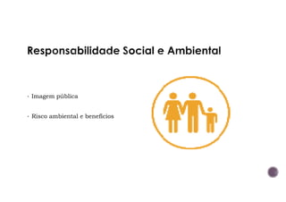 • Imagem pública
• Risco ambiental e benefícios
 