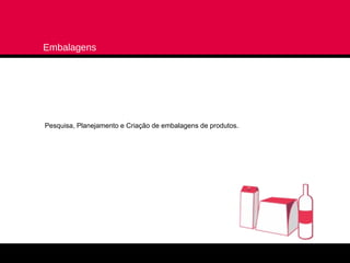 Embalagens




Pesquisa, Planejamento e Criação de embalagens de produtos.
 