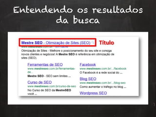 Entendendo os resultados
da busca
 