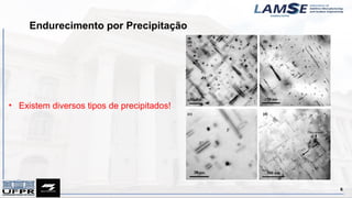 Endurecimento por Precipitação
6
• Existem diversos tipos de precipitados!
 