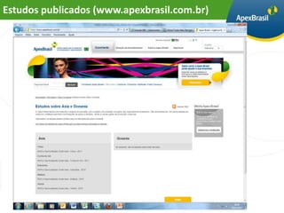 Estudos publicados (www.apexbrasil.com.br)
 