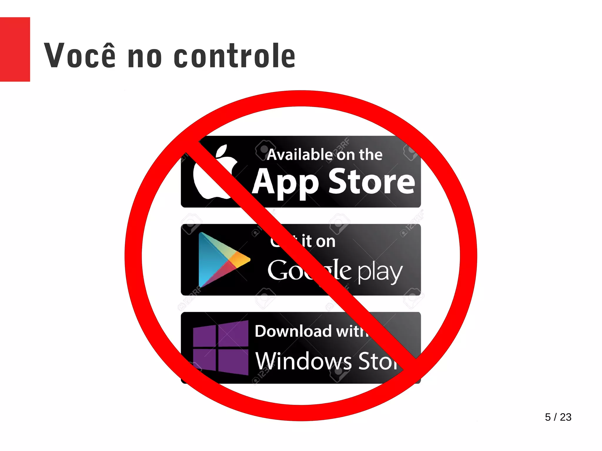 5 / 23
Você no controle
 