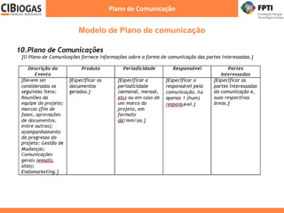 Modelo de Plano de comunicação
Plano de Comunicação
 