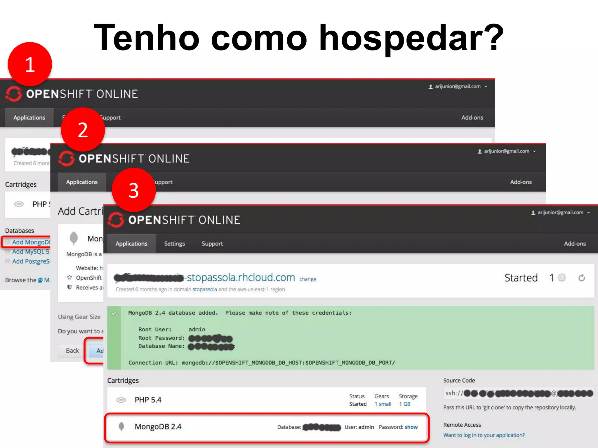 Tenho como hospedar? 1 2 3 