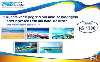 Quanto você pagaria por uma hospedagem
 para 2 pessoas em um hotel de luxo?
 Gran Meliá Cancún Resort *****
 