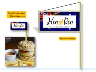 Placa de Entrada
Bandeirinhas dos
Hambúrgueres
 