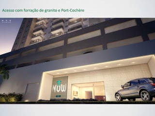 Acesso com forração de granito e Port-Cochère
 