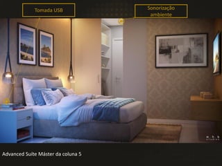 Advanced Suíte Máster da coluna 5
Sonorização
ambiente
Tomada USB
 