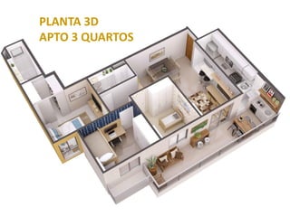 PLANTA 3D
APTO 3 QUARTOS
 