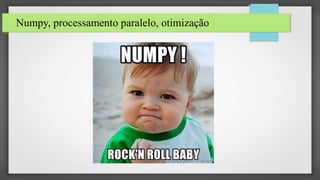 Numpy, processamento paralelo, otimização
 
