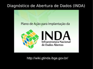 Diagnóstico de Abertura de Dados (INDA)
http://wiki.gtinda.ibge.gov.br/
 