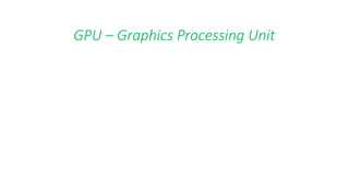 GPU – Graphics Processing Unit
 