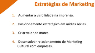 ObjetivosCriar uma rede de relacionamento para uma maior visibilidade do espaço assim  incentivando novos patrocinadores para eventos, festivais e a Cia de Teatro.