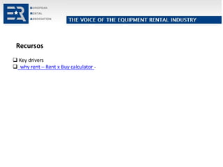 Recursos
 Key drivers
 why rent – Rent x Buy calculator -
 