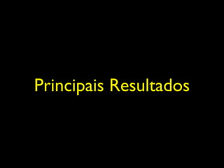 Principais Resultados
 