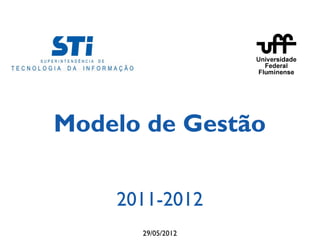Modelo de Gestão

    2011-2012
      29/05/2012
 