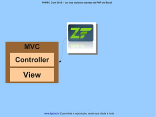PHPSC Conf 2010 – um dos maiores eventos de PHP do Brasil




  MVC
Controller

  View



          www.fgsl.eti.br É permitida a reprodução, desde que citada a fonte
 