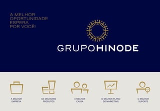 A MELHOR
OPORTUNIDADE
ESPERA
POR VOCÊ!
OS MELHORES
PRODUTOS
A MELHOR
EMPRESA
A MELHOR
CAUSA
O MELHOR PLANO
DE MARKETING
O MELHOR
SUPORTE
 