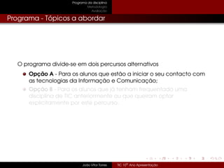 Tic 10º Ano - Apresentação