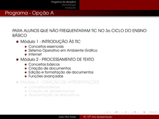 Tic 10º Ano - Apresentação