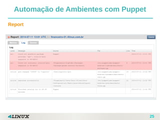 25
Report
Automação de Ambientes com Puppet
 