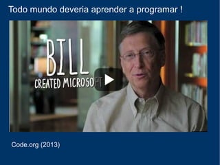 Programadores
Produtores
de
Tecnologia
(escritores)
 