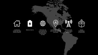 Localização
através de rede
própria Rastrek
Bateria interna Intervalos de
posicionamento
pré-deﬁnidos e
conﬁguráveis
via web
Localização por GPS
e/ou via LBS (posição
estimada)
Comunicação
via rede celular
GSM/GPRS
Ampla
ﬂexibilidade
de aplicação
 