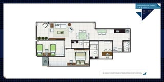 apartamentos finais
1 e 8 (opção 2)

91.26
m2

Os móveis e utensílios apresentados são de dimensões comerciais e os objetos de decoração
não fazem parte do contrato de aquisição. As medidas são internas e de face a face das paredes.

 