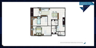 apartamentos finais
2,7,9 e 14

73.00
m2

Os móveis e utensílios apresentados são de dimensões comerciais e os objetos de decoração
não fazem parte do contrato de aquisição. As medidas são internas e de face a face das paredes.

 