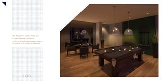 No Reserva 109, todo dia
é uma grande ocasião.
Salão de Jogos para reunir a família,
os amigos e os momentos especiais.
Perspectiva ilustrada do salão de jogos
 