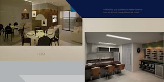Ambientes que combinam perfeitamente
com um estilo privilegiado de viver.
Perspectiva ilustrada do living do apartamento de 114 m2
Perspectiva ilustrada da cozinha do apartamento de 112 m2
 