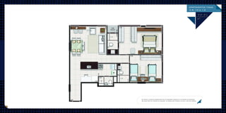 m2
apartamentos ﬁnais
3,6,10 e 13
Os móveis e utensílios apresentados são de dimensões comerciais e os objetos de decoração
não fazem parte do contrato de aquisição. As medidas são internas e de face a face das paredes.
 