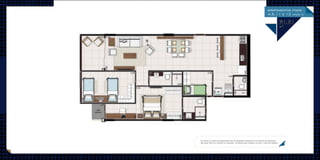 91.21
m2
apartamentos ﬁnais
4,5,11 e 12
Os móveis e utensílios apresentados são de dimensões comerciais e os objetos de decoração
não fazem parte do contrato de aquisição. As medidas são internas e de face a face das paredes.
 