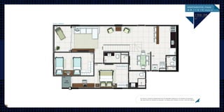 Duplex Inferior
159.38
m2
apartamentos ﬁnais
4,5,11 e 12
Os móveis e utensílios apresentados são de dimensões comerciais e os objetos de decoração
não fazem parte do contrato de aquisição. As medidas são internas e de face a face das paredes.
 