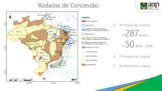 ✓ 14ª Rodada de Licitações
• 287Blocos
• 50 Bbbl - VOIP
✓ 15ª Rodada de Licitações
✓ 16ª Rodada de Licitações
Rodadas de Concessão
 
