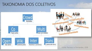 TAXONOMIA DOS COLETIVOS
Fonte: Pacheco e Fernandes, 2018
 