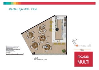3.2 Fase I - Empreendimento Comercial
         Ficha Técnica
Área do terreno:           9.918,70m². ( lote comercial)

Total de unidades:           409 unidades, sendo
                           17 lojas no Mall; 8 lojas em baixo da torre comercial e 384 salas comercias.

Vagas:                               246 vagas , (pertencentes ao condomínio com direito de uso do adquirente)

Bloco 1:                   17 lojas – de 15,29 á 36,05m².
(1 Pavimento)


Bloco 2:                   8 lojas térreas – de 21,84 á 48,25m²
(térreo + 12 Pav. Tipos)   384 salas comerciais– de 21,26 á 25,80m²

Bloco 3:                                  Edifício Garagem ( 178 vagas sedo , 88 cobertas no térreo e 90 descobertas no 1º.
   Pavimento)

Itens de comuns:              Sala de Reunião, Lobby, Foyer, auditório, 4 elevadores, Mall de lojas, Porte Cochère, alameda
                                     central, praça do chafariz, acessibilidade para PNE.

Segurança:                 Entrada com acesso controlado;
                                     Portaria com segurança 24 horas;
                                     Controle de Acesso e circuito interno de TV;
                                     Portões Automáticos e sistema de interfonia.
 