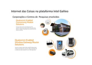 Corporações e Centros de Pesquisas envolvidos
Internet das Coisas na plataforma Intel Galileo
 